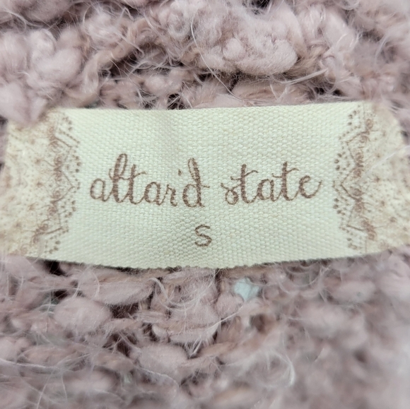 Altar’d State Pink Knitted Sweater Cardigan With Front Pockets Size S - Picture 6 of 13